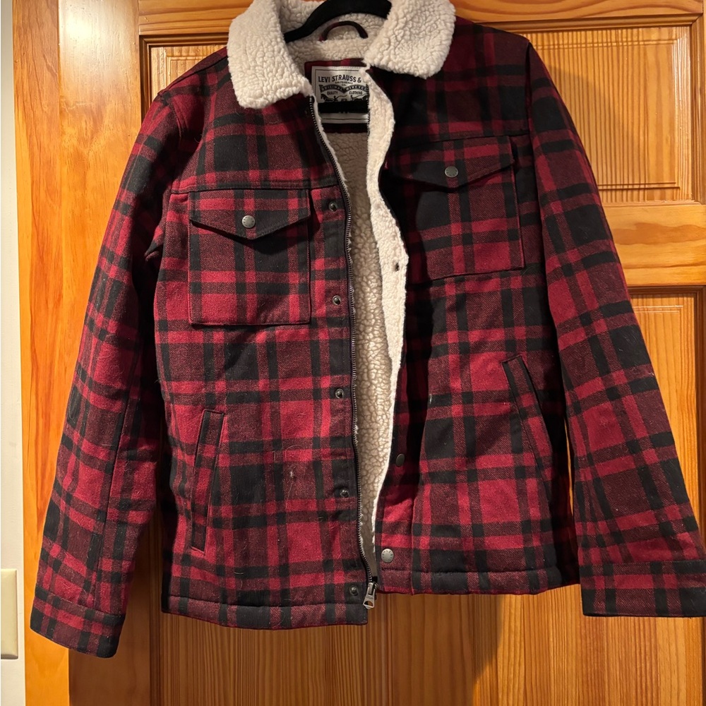 Levi's Red and Black Shirt Jacket